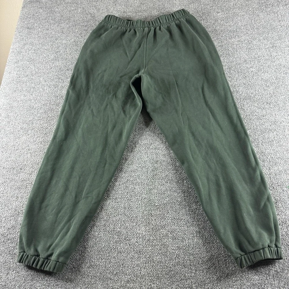 Lululemon Sweatpants Mens M Green Fleece Joggers Elastic Waist LWSG105 Logo